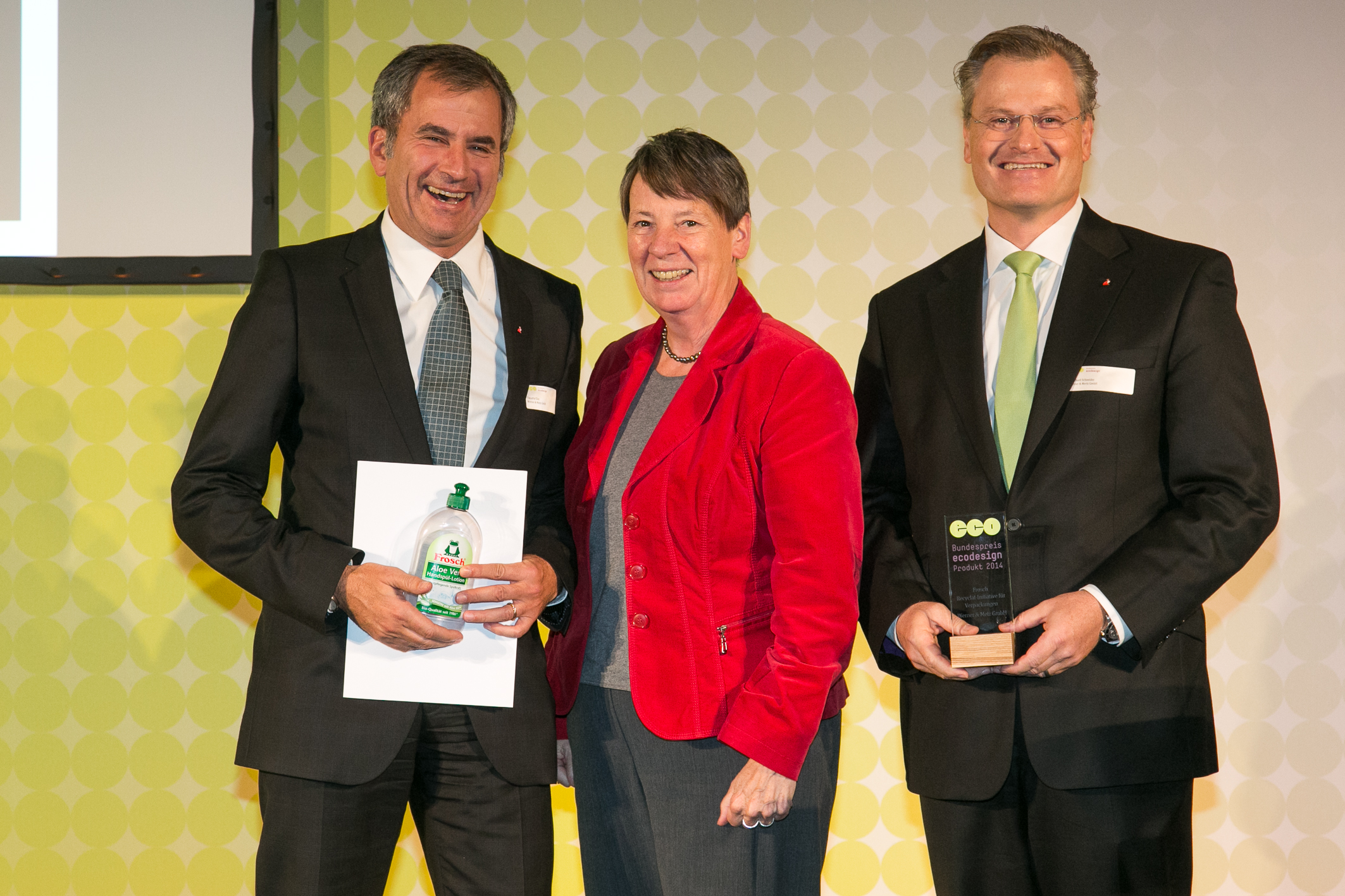Bundespreis Ecodesign 2014 Dr. Barbara Hendricks mit den Preisträgern der Werner & Merz GmbH 