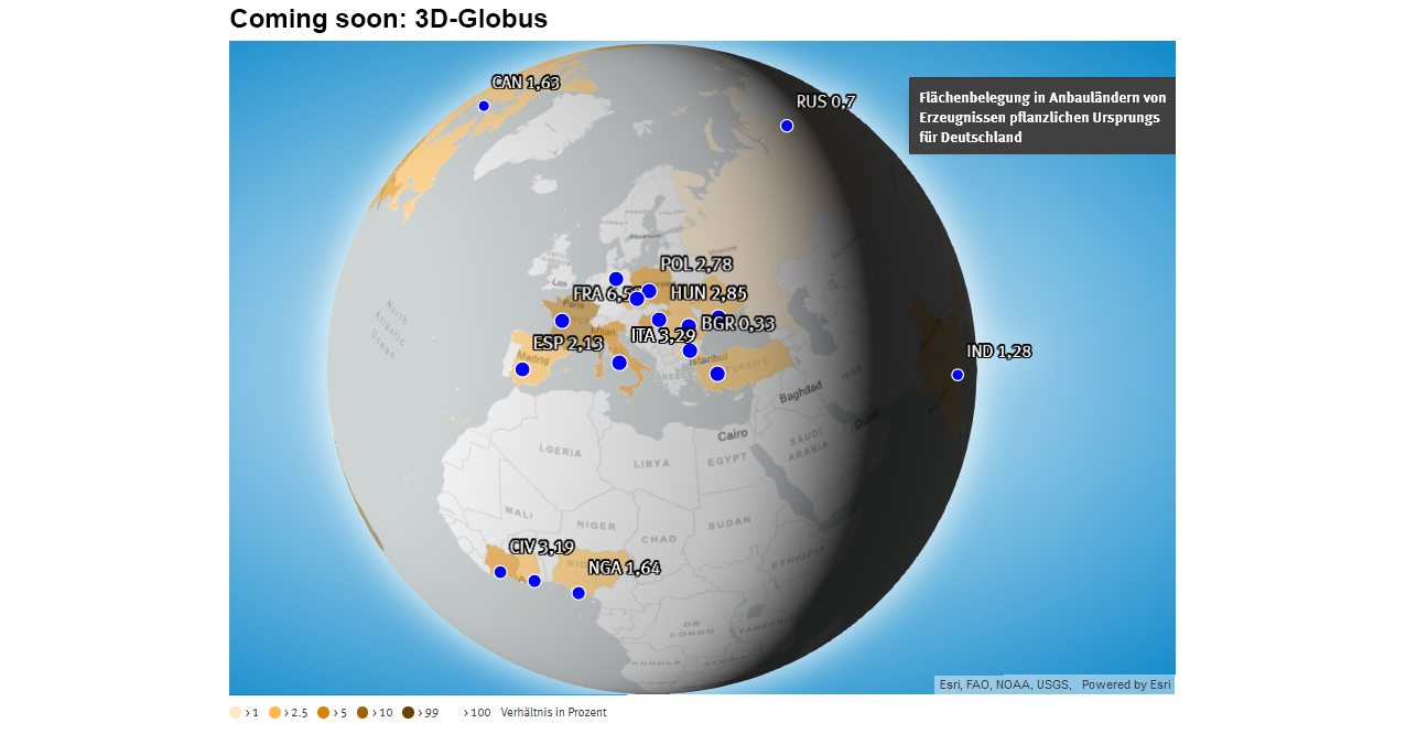 Platzhalter Umweltatlas Umwelt und Landwirtschaft: 3D-Globus