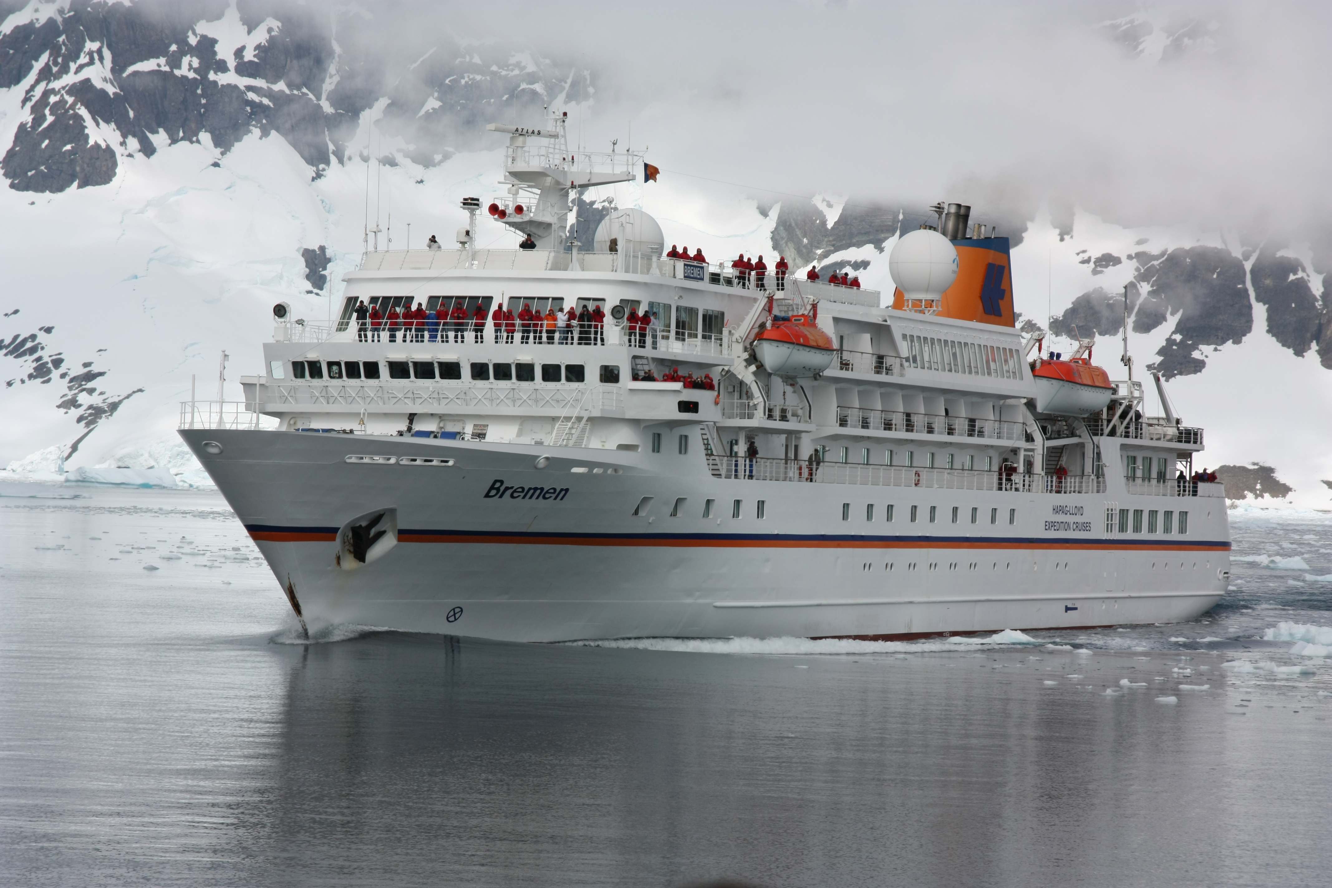 The majority of visitors to the Antarctic come by ship.