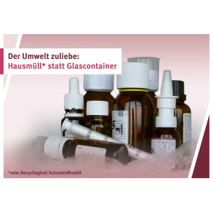 Vorderseite Postkarte Hausmüll statt Glascontainer