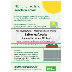 Plakat zu Balkonkraftwerken - verfügbar ab Juni 2025