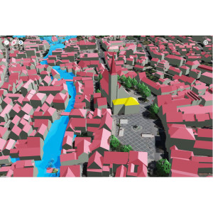 Pressefoto für die Nominierung der Stadt Schwabach, „Digitaler Zwilling als (interdisziplinäres) Tool für Klimaanpassungsmaßnahmen“, 91126 Schwabach