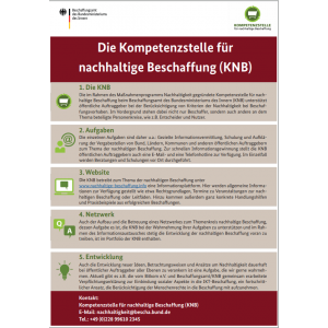Poster: Kompetenzstelle für nachhaltige Beschaffung (KNB)