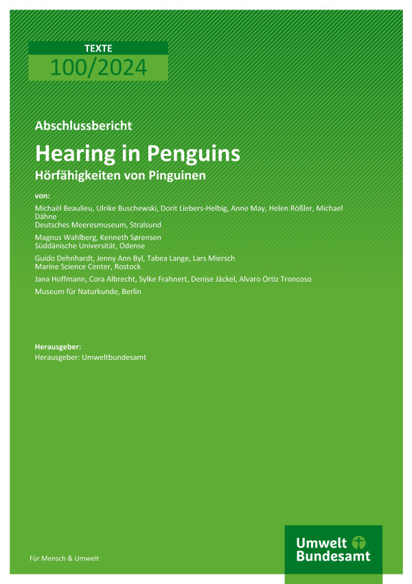 Cover des Berichts "Hearing in Penguins: Hörfähigkeiten von Pinguinen"