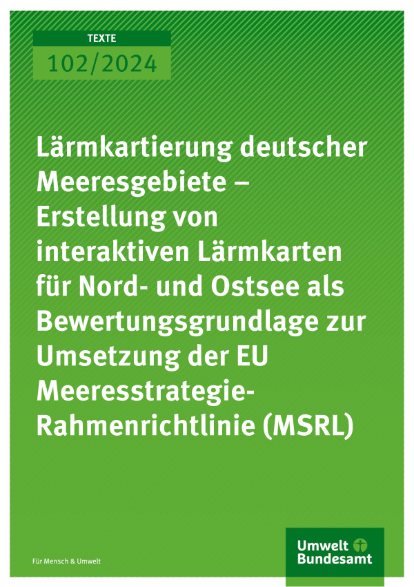 Cover des Berichts "Lärmkartierung deutscher Meeresgebiete" 