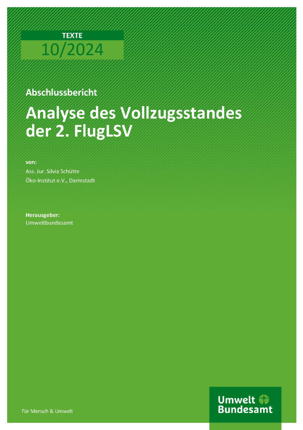 Cover des Berichts "Analyse des Vollzugsstandes der 2. FlugLSV"