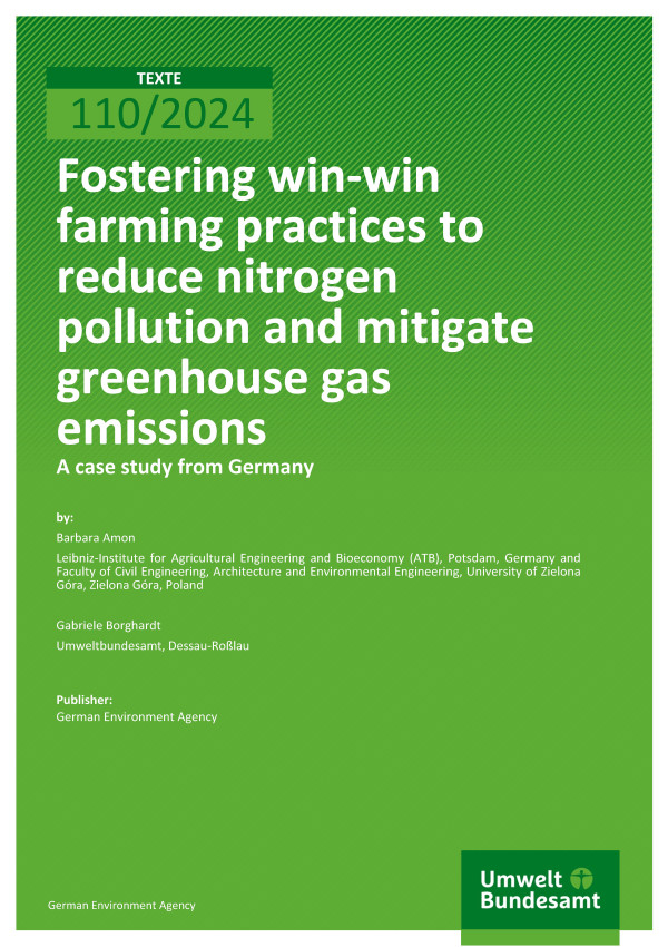 Cover of report "Fostering win-win farming practices to reduce nitrogen pollution and mitigate greenhouse gas emissions"