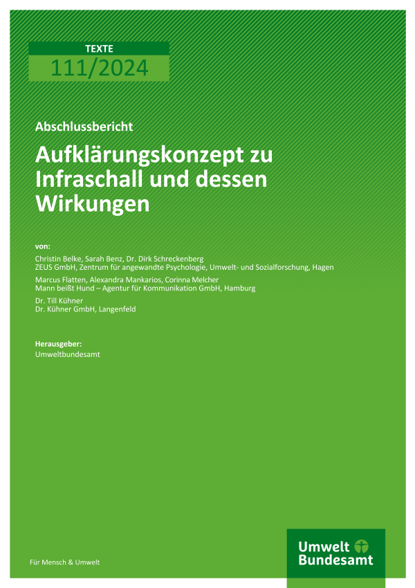 Cover des Berichts "Aufklärungskonzept zu Infraschall und dessen Wirkungen"