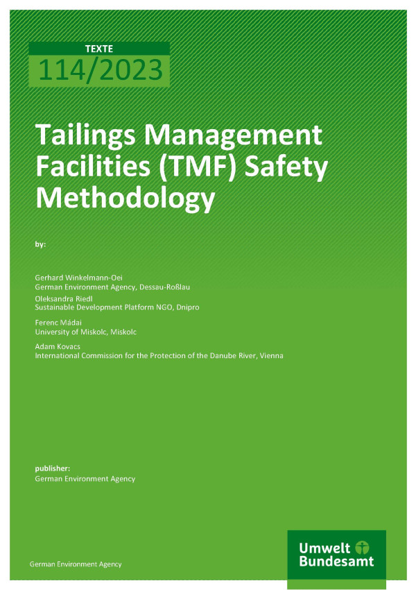 Cover des Berichts "Tailings Management Facilities (TMF) Safety Methodology"