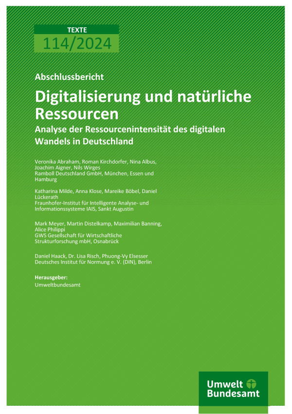 Cover des Berichts "Digitalisierung und natürliche Ressourcen"