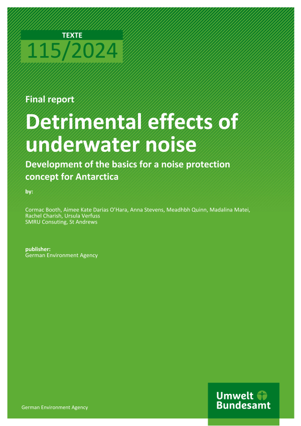 Cover of report "Detrimental effects of underwater noise"