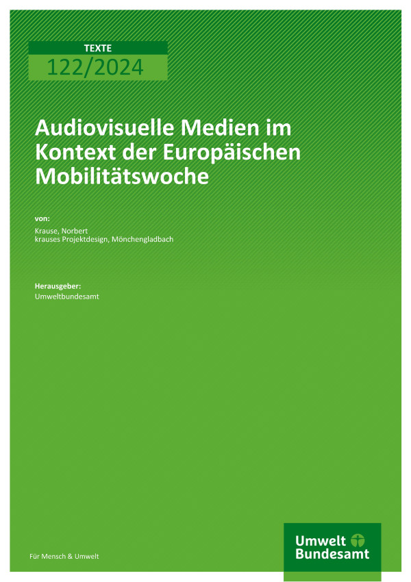 Cover des Berichts "Audiovisuelle Medien im Kontext der Europäischen Mobilitätswoche"