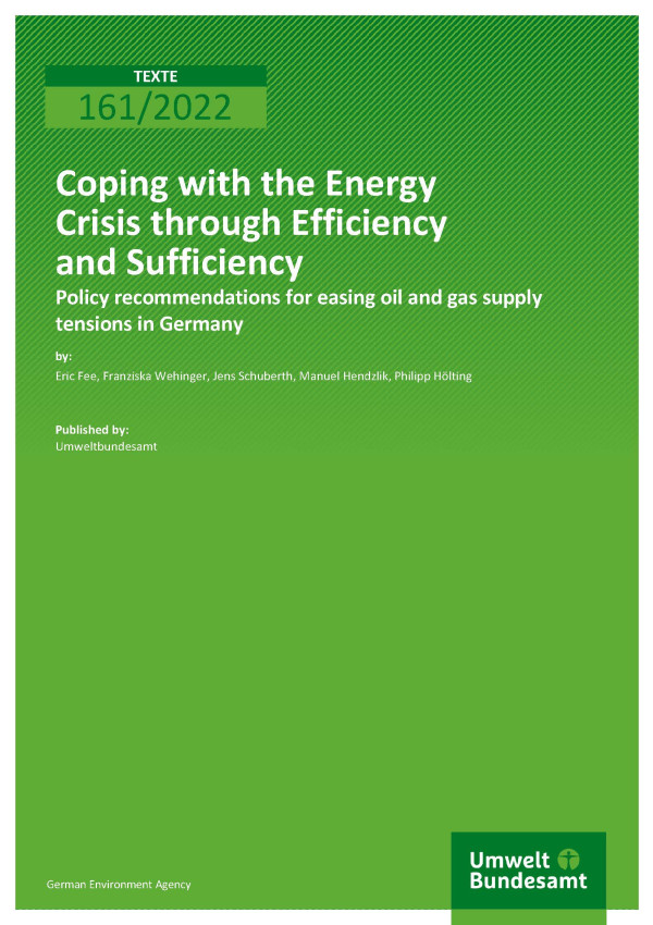 Cover of report "Coping with the Energy Crisis through Efficiency and Sufficiency"