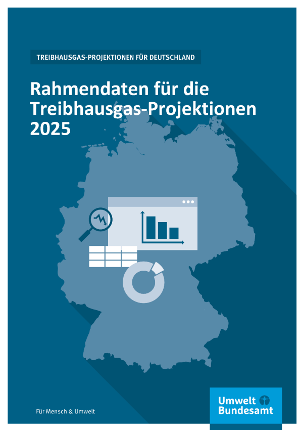 Cover des Berichts "Rahmendaten für die Treibhausgas-Projektionen 2025"