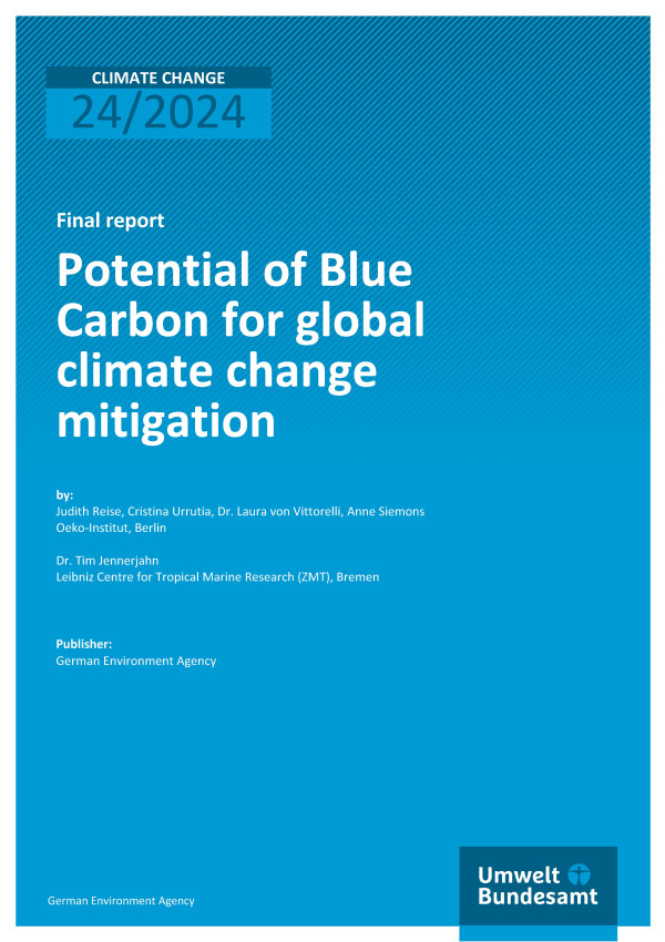 Cover of report "Potential of Blue Carbon for global climate change mitigation"