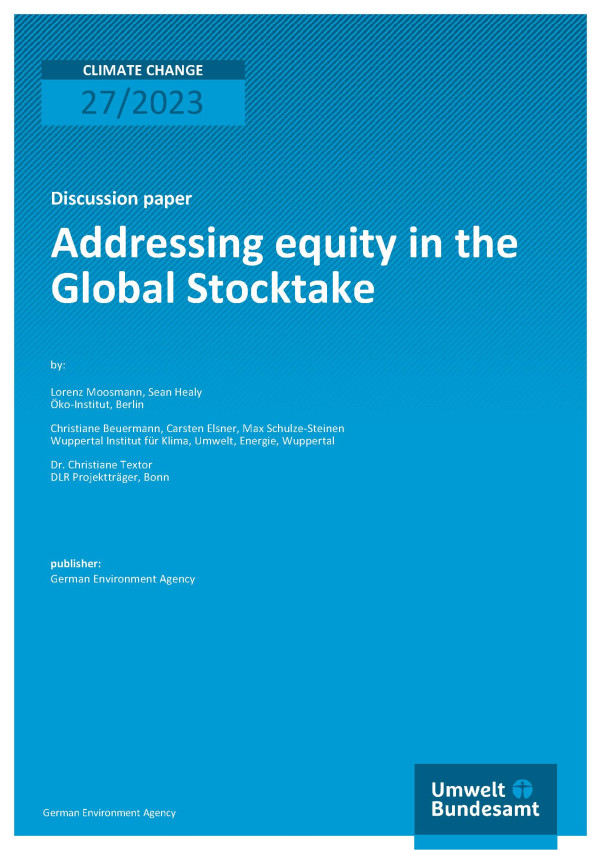 Cover des Berichts "Addressing equity in the Global Stocktake"