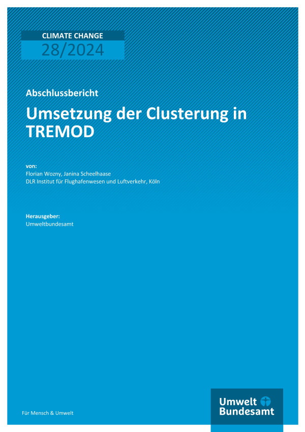 Cover des Berichts "Umsetzung der Clusterung in TREMOD"