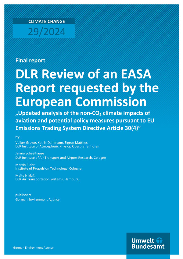 Cover des Berichts "DLR Review of an EASA Report requested by the European Commission"