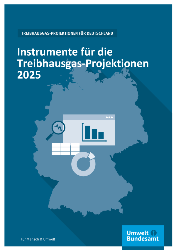 Cover des Berichts "Instrumente für die Treibhausgas-Projektionen 2025"