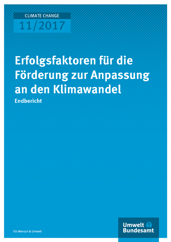 Erfolgsfaktoren Für Die Förderung Zur Anpassung An Den Klimawandel ...