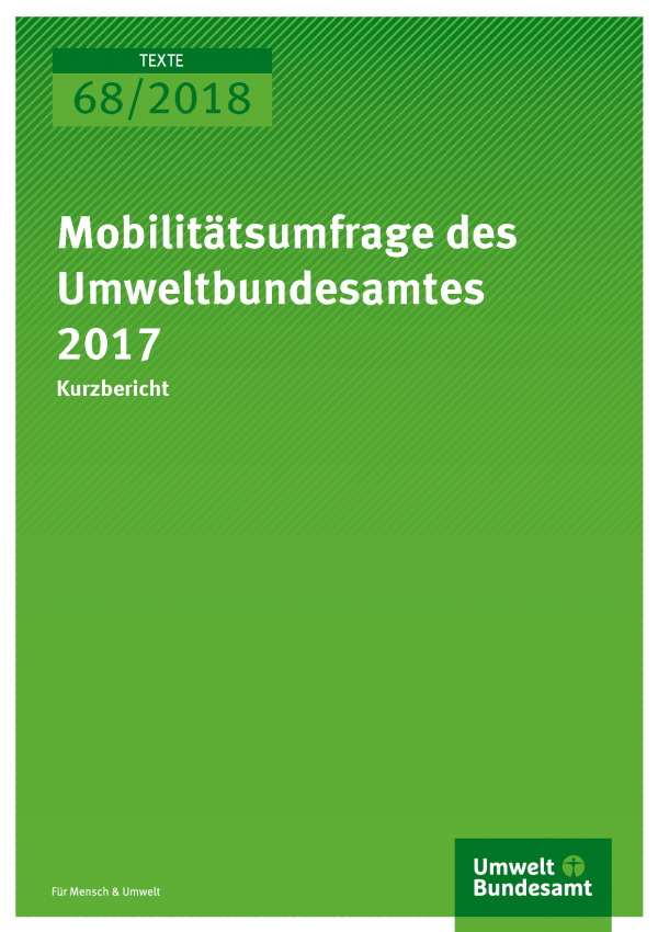 Mobilitätsumfrage Des Umweltbundesamtes 2017 | Umweltbundesamt