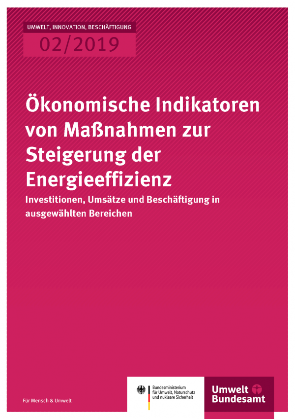 Cover der Publikation UIB 02/2019 Ökonomische Indikatoren von Maßnahmen zur Steigerung der Energieeffizienz