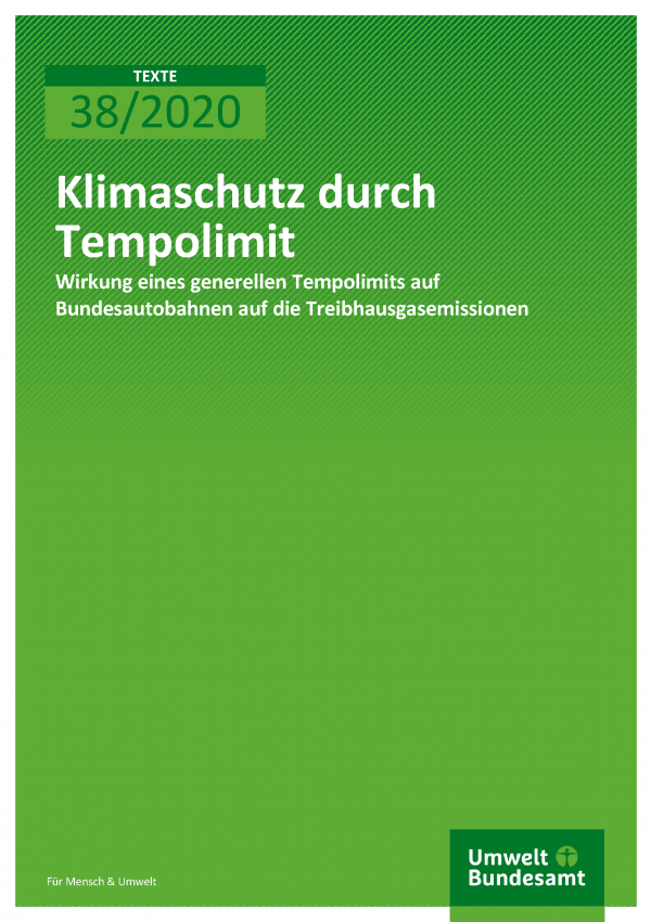Cover der Publikation TEXTE 38/2020 Klimaschutz durch Tempolimit