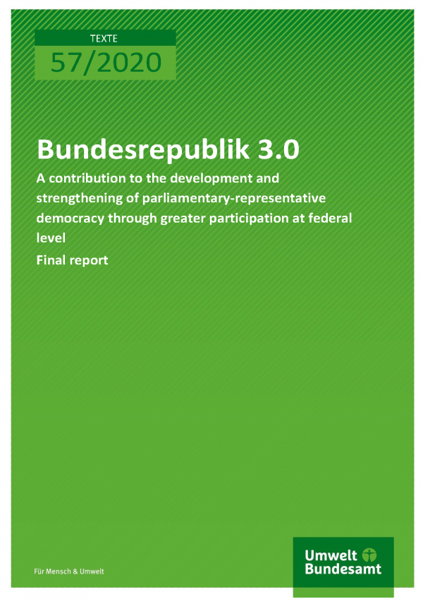 Cover of publication TEXTE 57/2020 Bundesrepublik 3.0
