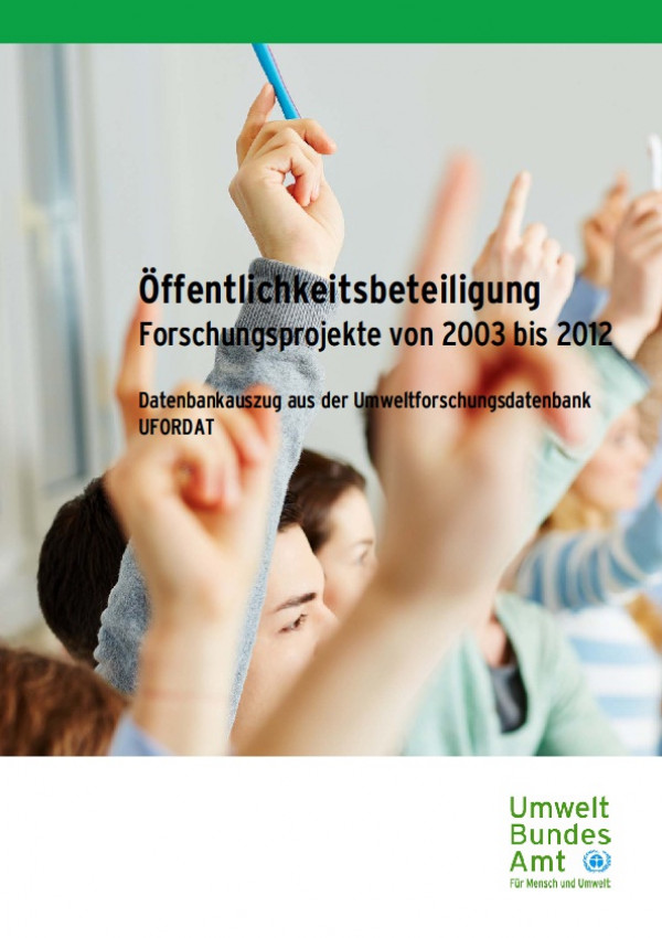 Cover Öffentlichkeitsbeteiligung - Forschungsprojekte von 2003 bis 2012