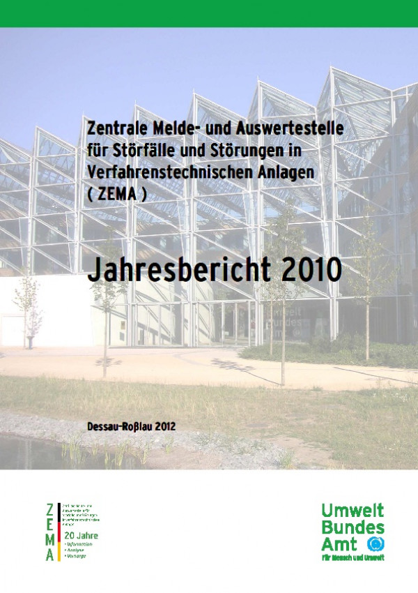 Cover ZEMA-Jahresbericht 2010