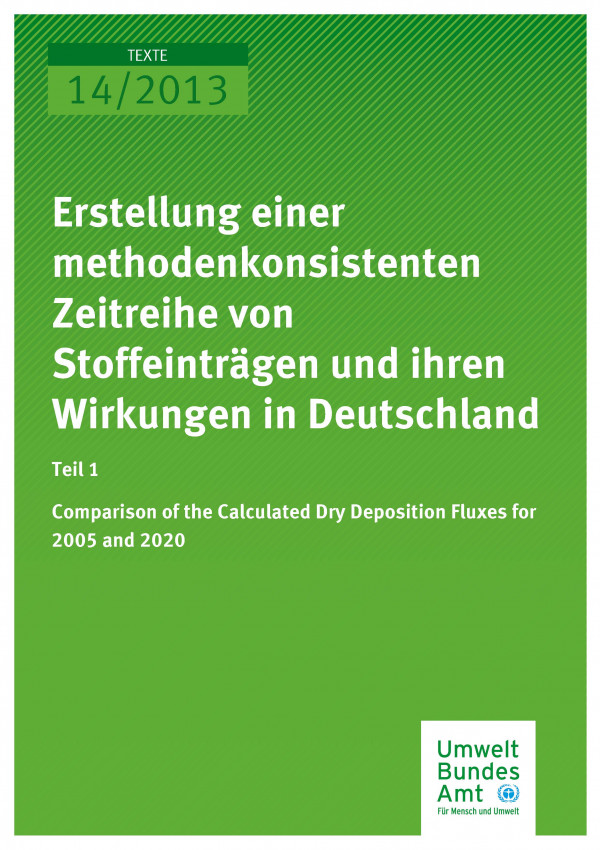 Publikation:Erstellung einer methoden-konsistenten Zeitreihe von Stoffeinträgen und Ihren Wirkungen in Deutschland. Teil 1