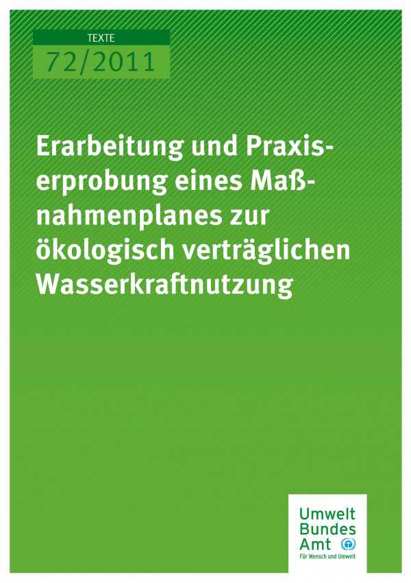 Publikation:Erarbeitung und Praxiserprobung eines Maßnahmenplanes zur ökologisch verträglichen Wasserkraftnutzung