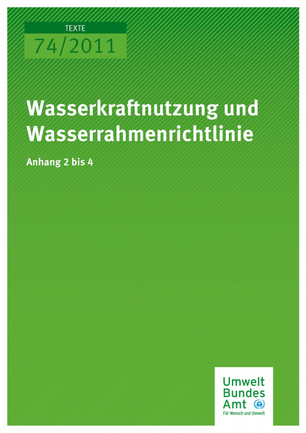 Publikation:Erarbeitung und Praxiserprobung eines Maßnahmenplanes zur ökologisch verträglichen Wasserkraftnutzung - Anhang 2 bis 4