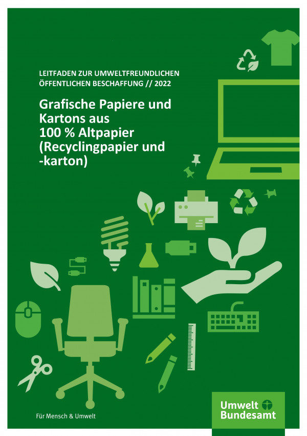 grüne Icons von Büromaterialien