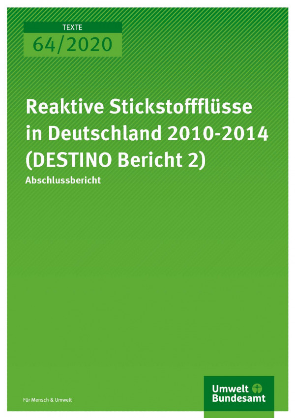 Cover TEXTE 2020 64 Reaktive Stickstlüsse in Deutschland 2010-2014