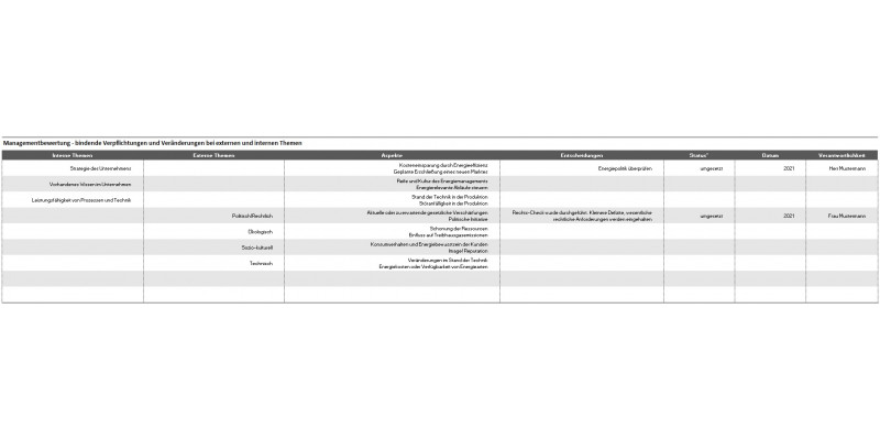 Grafik Element 12 Managementbewertung: Verpflichtungen