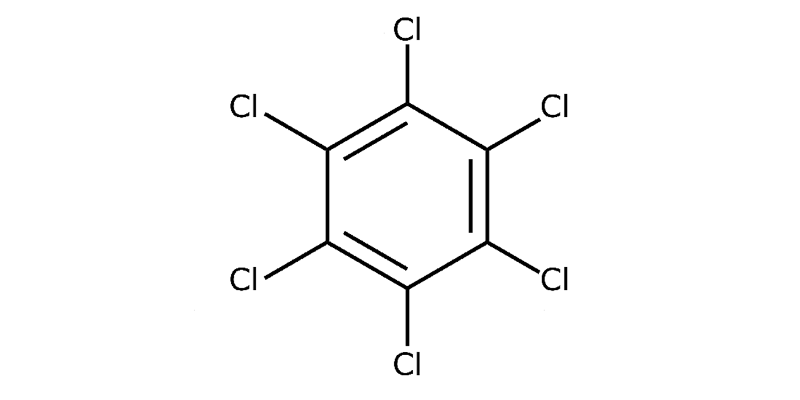 Strukturformel von Hexachlorbenzol