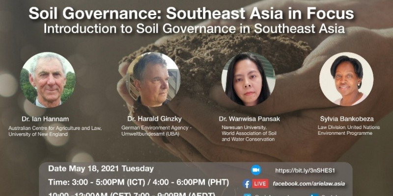 Bild zeigt Bildschirm mit Webinar “Soil Governance: Southeast Asia in Focus”