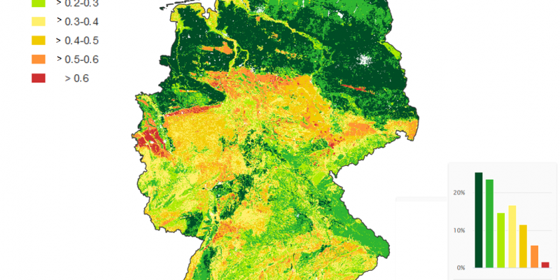 Factor of soil erosivity (K-factor) of the Universal Soil Loss Equation (USLE) according to Gebel et al. 2021 