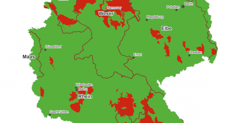 Grundwasserkörper die wegen Belastungen mit Pflanzenschutzmitteln in einem schlechten chemischen Zustand sind