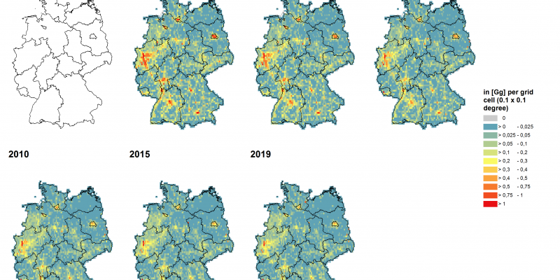 Deutschlandkarte Luftschadtstoffbelastung Staub und Feinstaub (PM10)