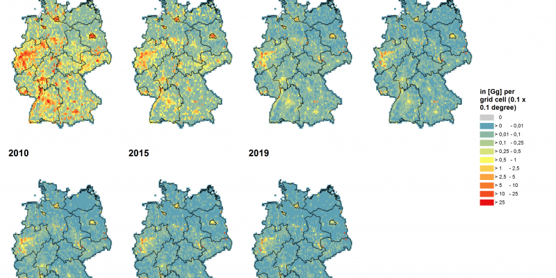 Luftschadstoffbelastung mit Schwefeldioxid in Deutschland.