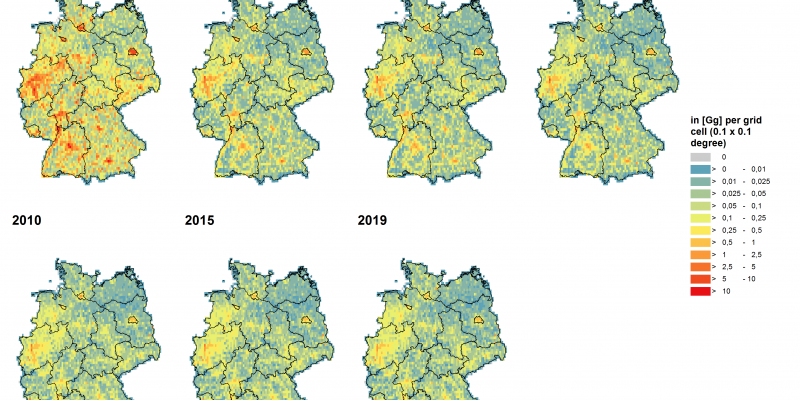 Deutschlandkarte Luftschadstoffbelastung Gesamtstaub