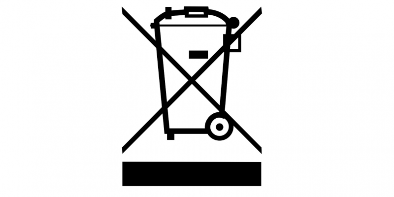 Piktogramm einer durchgestrichenen Mülltonne