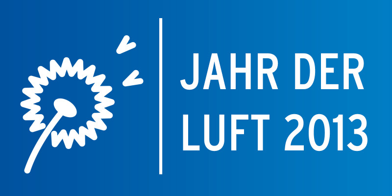 Das Logo zum Jahr der Luft 2013 zeigt eine Pusteblume und den Schriftzug "Jahr der Luft"