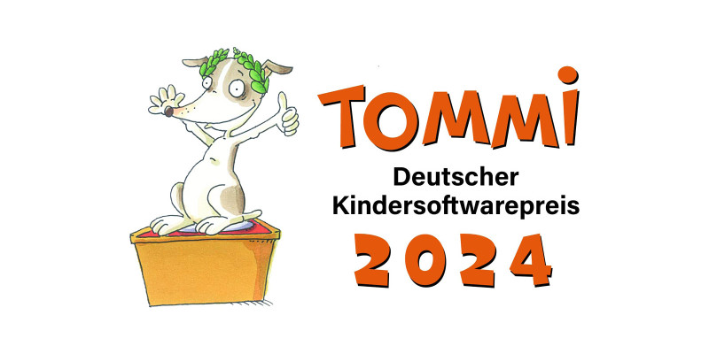 Das Bild zeigt das Logo des Deutschen Kindersoftwarepreises TOMMI.