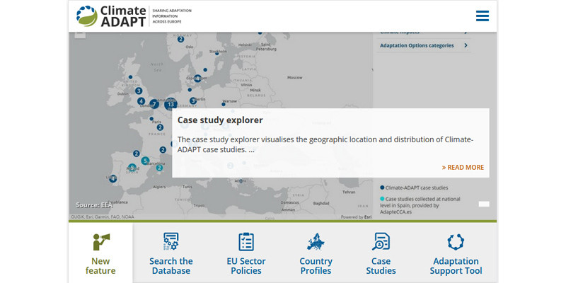 Homepage von Climate-ADAPT