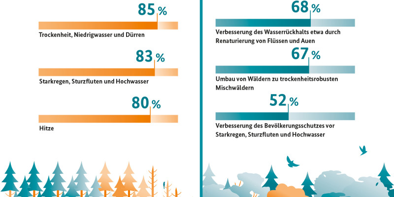 Grafik zur Umweltbewusstseinsstudie 2022 zu den Folgen des Klimawandels 