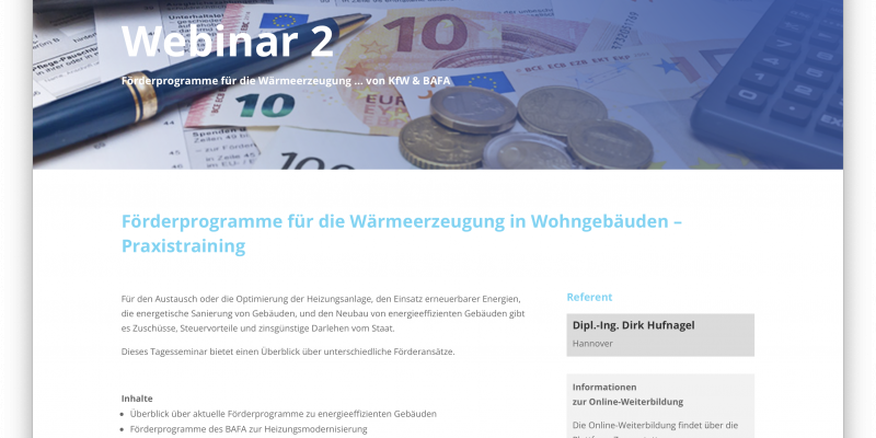 Webinar Ausschreibung + Programm