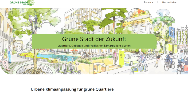 Homepage der Website Grüne Stadt der Zukunft